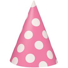 Hot Pink Polka Dot Party Favour Hats
