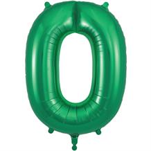 Dark Green 34" Number 0 Supershape Foil | Helium Balloon