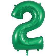 Dark Green 34" Number 2 Supershape Foil | Helium Balloon