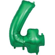 Dark Green 34" Number 4 Supershape Foil | Helium Balloon