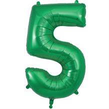 Dark Green 34" Number 5 Supershape Foil | Helium Balloon
