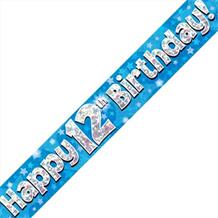 Blue Star Happy 12th Birthday Foil Banner | Decoration