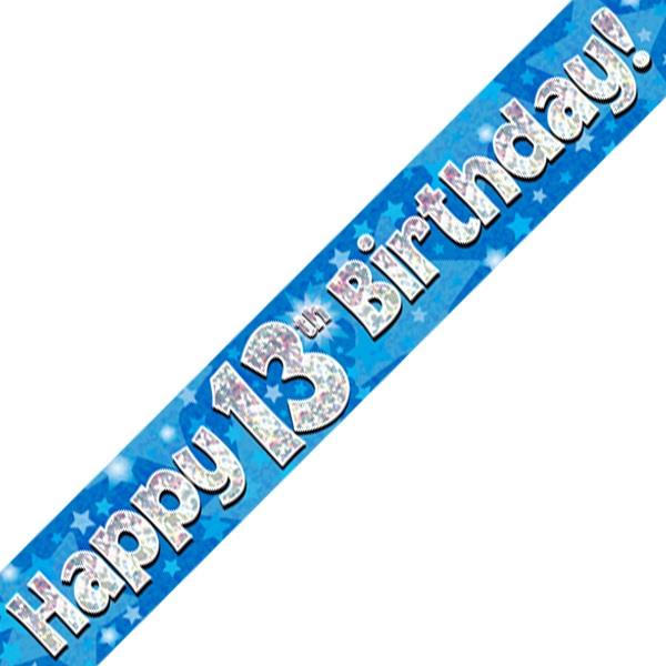 Blue Star Happy 13th Birthday Foil Banner | Decoration