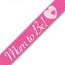 Mum to Be Baby Shower Pink Foil Banner | Decoration