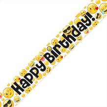 Emoji Icon Party Happy Birthday Foil Banner