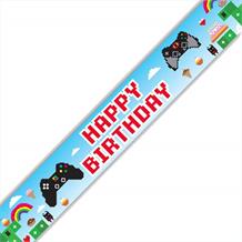 Game | Gaming Happy Birthday Foil Banner | Decoration