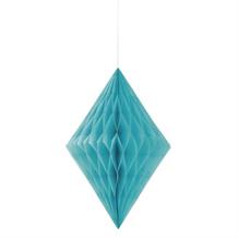 Teal Blue Honeycomb Diamond Party Hanging Decorations