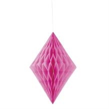 Hot Pink Honeycomb Diamond Party Hanging Decorations