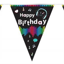 Music Happy Birthday Foil Flag Banner Bunting Decoration