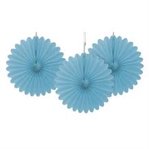 Baby Blue Tissue Paper Fans Party Hanging Decorations
