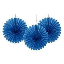 Royal Blue Tissue Paper Fans Party Hanging Decorations