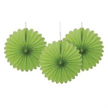 Lime Green Tissue Paper Fans Party Hanging Decorations