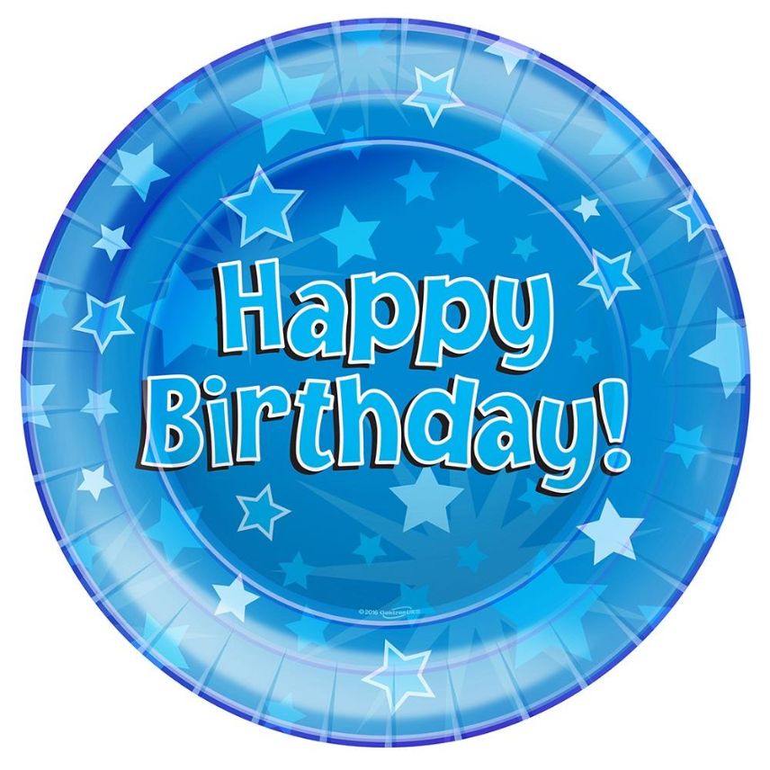 Blue Star Happy Birthday Party Plates