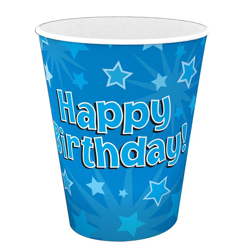Blue Star Happy Birthday Party Cups