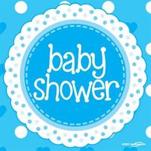 Blue Polka Dot Baby Shower Party Napkins | Serviettes
