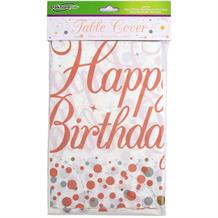 Rose Gold Confetti Happy Birthday Party Tablecover | Tablecloth