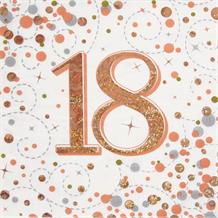 Rose Gold Fizz 18th Birthday Napkins | Party Save Smile