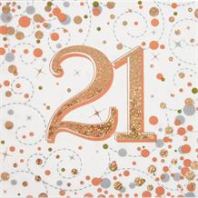 Rose Gold Confetti 21st Birthday Party Napkins | Serviettes