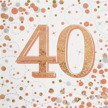 Rose Gold Confetti 40th Birthday Party Napkins | Serviettes