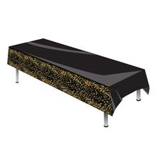 Black and Gold Sparkling Party Tablecover | Tablecloth