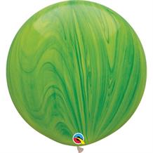 Green Colours SuperAgate Marble 30" Qualatex Decorator Latex Party Balloons