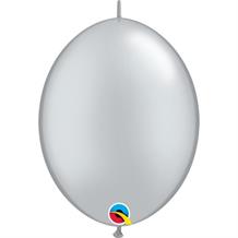 Silver Quick Link 12" Qualatex Helium Quality Decorator Latex Party Balloons