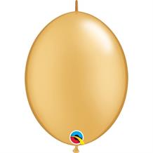 Gold Quick Link 12" Qualatex Helium Quality Decorator Latex Party Balloons