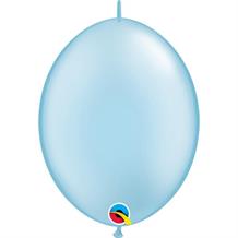 Pearl Baby Blue Quick Link 12" Qualatex Helium Quality Decorator Latex Party Balloons
