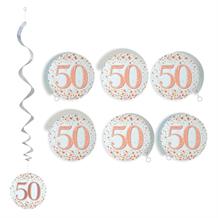 Rose Gold 50th Birthday Hanging Decorations | Party Save Smile