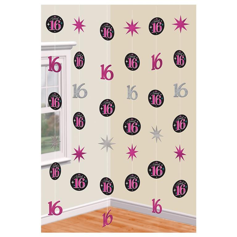 Sweet 16 Birthday Party Hanging String Decorations