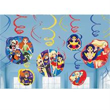 DC Super Hero Girls Party Hanging Swirl Decorations