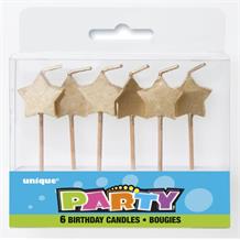 Gold Star Shaped Cake Candles | Decorations