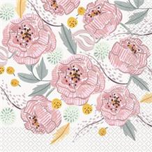 Painted Floral Wedding Party Napkins | Serviettes