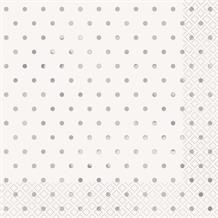 Silver Dots 25th Anniversary Napkins | Party Save Smile