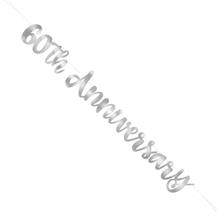 Diamond 60th Wedding Anniversary Party Foil Letter Banner | Decoration