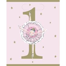 Pink & Gold Ballerina 1st Birthday Party Bags | Party Save Smile