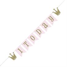 Pink and Gold Ballerina | Ballet 1st Birthday 1 Today Banner | Decoration