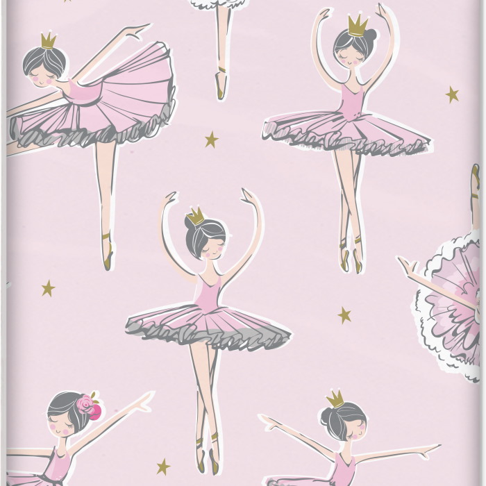 Pink and Gold Ballerina | Ballet Party Tablecover | Tablecloth