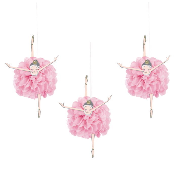 Pink & Gold Hanging Ballerina Decoration | Party Save Smile