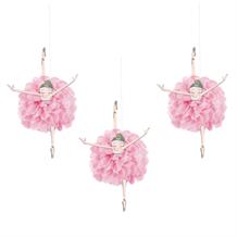 Pink and Gold Ballerina | Ballet 9" Puff Ball Party Hanging Decorations