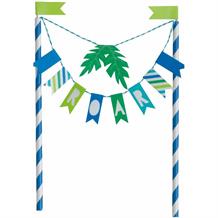 Blue and Green Dinosaur Roar Bunting Cake Topper | Decoration