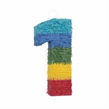 Number 1 Pinata Colourful Stripes | Party Save Smile