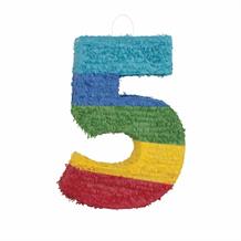Number 5 Pinata Colourful Stripes | Party Save Smile