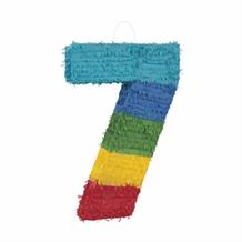 Number 7 Pinata Colourful Stripes | Party Save Smile