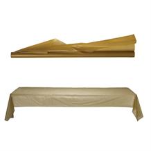 Gold Plastic Party Tablecover Runner | Roll