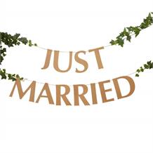 Rustic | Kraft Just Married Banner | Decoration