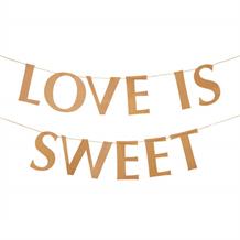 Rustic Love is Sweet Kraft Wedding Banner | Party Save Smile