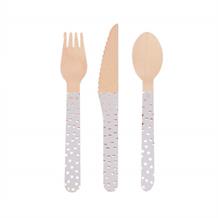 Rose Gold Wooden Cutlery Set | Knife Fork and Spoon