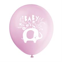 Pink Floral Elephant Baby Shower Party Latex Balloons
