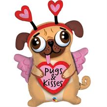 Pugs and Kisses | Puppy Giant Foil | Helium Balloon